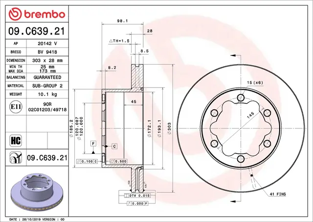 Bremseskive LCV BREMBO 