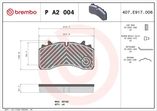 Bremseklosser HENDRICKSON/SAF BREMBO 