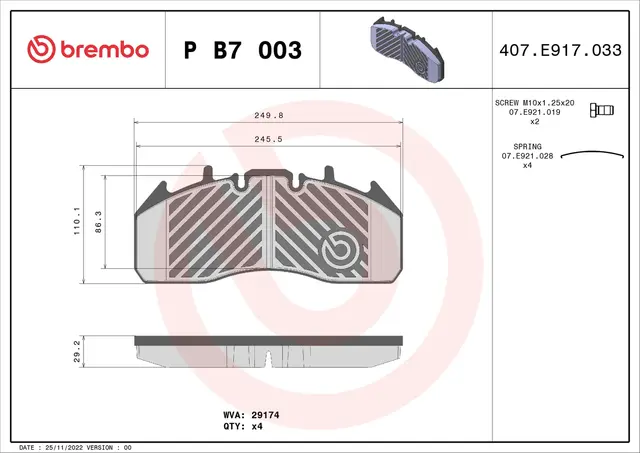 Bremseklosser RENAULT  TRUCK/VOLVO BREMBO 