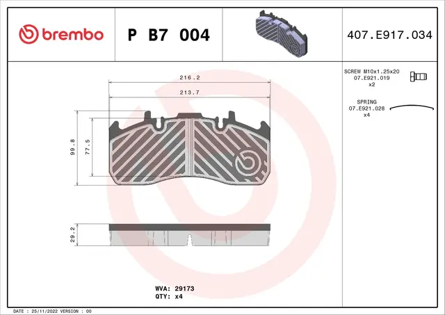 Bremseklosser RENAULT TRUCKS/VOLVO BREMBO 