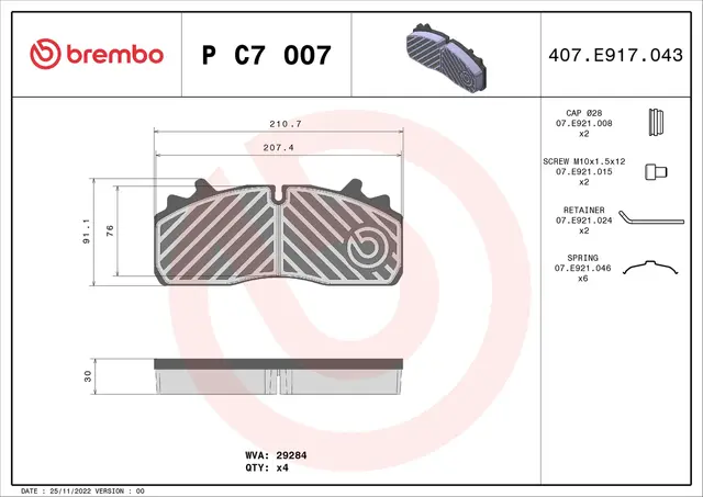 Bremseklosser RENAULT TRUCKS/VOLVO BREMBO 