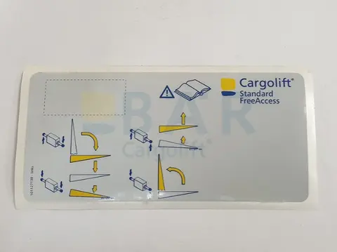 operating label Standard/FreeAccess left Bär Cargolift
