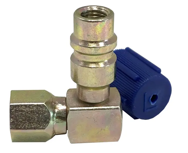 5 PCS ADAPTER BP 90° R134a x F1/4" SAE Clas 