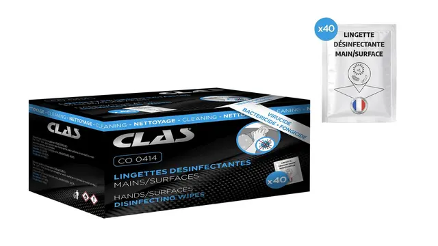 40 HANDS & SURFACES DISINFECTING WIPES Clas 