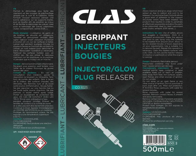INJECTOR/GLOW PLUG RELEASER 500ml Clas 