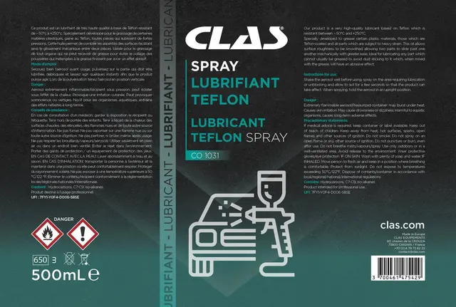 LUBRICANT TEFLON SPRAY 500ml Clas 