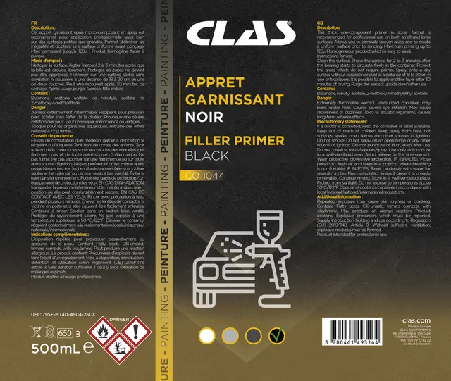BLACK FILLER PRIMER 500ml Clas 