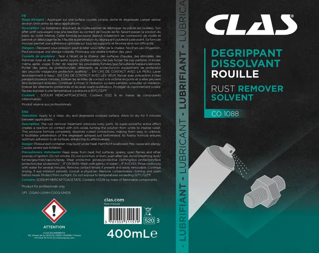 400ml RUST REMOVER SOLVENT Clas 