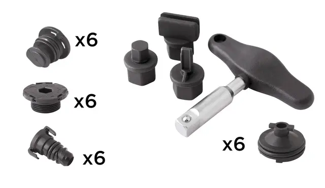 SET OF 24 PLUGS + NUT WRENCHES PLASTIC D Clas 