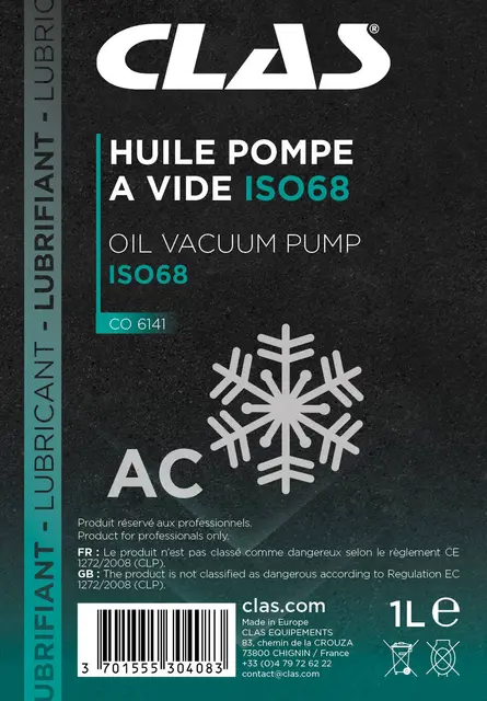 OIL VACUUM PUMP ISO68 1L Clas 