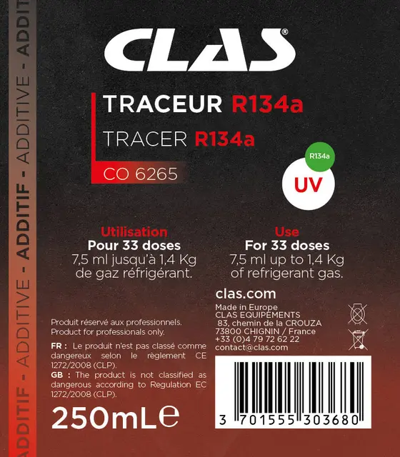 TRACER R134a 250ml Clas 