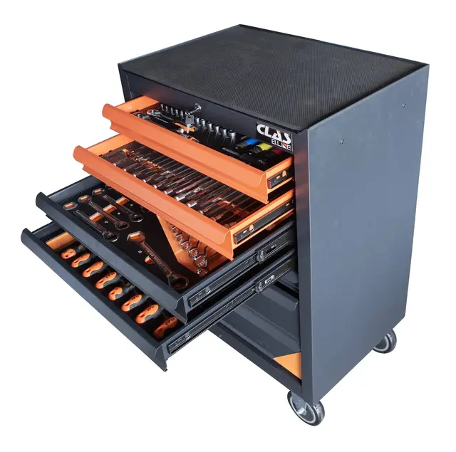 7 DRAWER ROLLER CABINET + 214 TOOLS Clas 