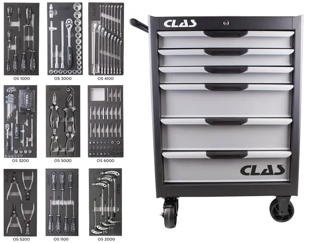 6 DRAWERS + 172 TOOL ROLLER CABINET Clas 