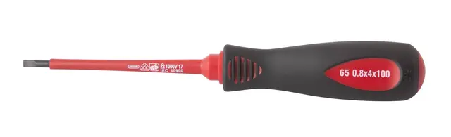 4x100 SLOTTED SCREWDRIVER 1000V INSULATE Clas 