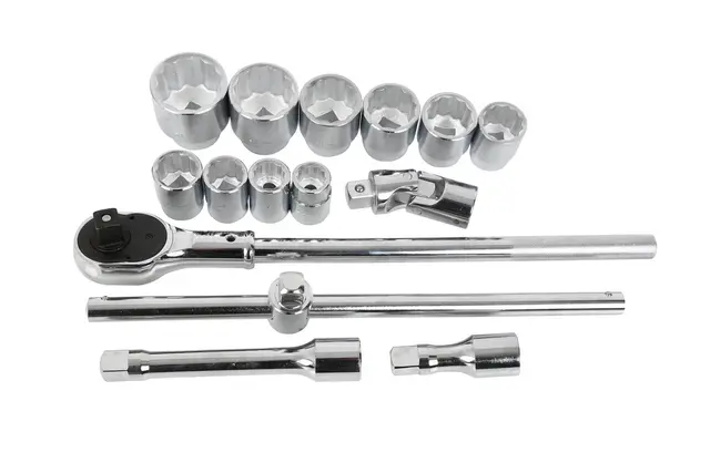 RATCHET+10 DOUBLE HEX SOCKET SET 3/4" D. Clas 
