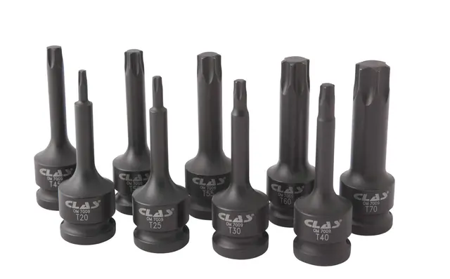 IMPACT TORX® SOCKET SET 1/2" D. T20-T70 Clas 