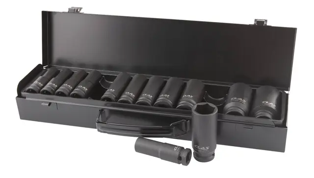 LONG HEX IMPACT SOCKET SET 10-30mm 1/2" Clas 