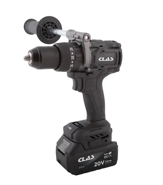 20V BRUSHLESS HAMMER DRILL + 2 BAT 4Ah + Clas 