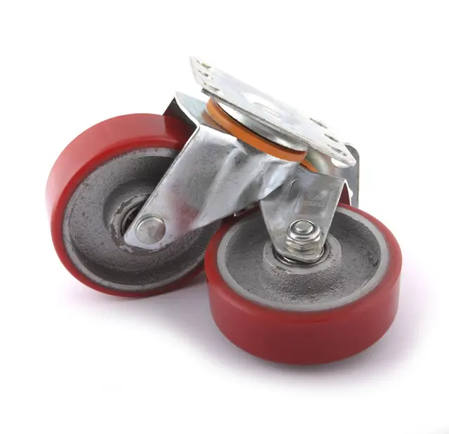 PAIR OF PIVOTING BRAKED WHEELS Ø100x31mm Clas 