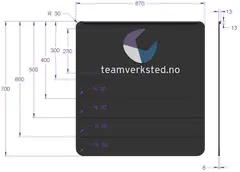 Skvettlapp 67x70  Team Verksted