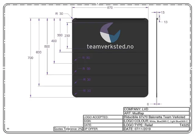 Skvettlapp 67x70  Team Verksted 