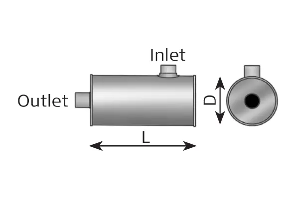 Middle Silencer, universal AEC 