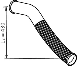 Exhaust Pipe w. Flex, D2S for DAF DINEX 