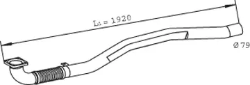Exhaust Pipe w. Flex, D2S+ for Iveco DINEX 