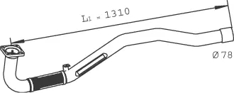 Exhaust Pipe w. Flex, D2S for Iveco DINEX 