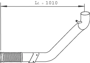 Exhaust Pipe w. Flex, D2S+ for Iveco DINEX 