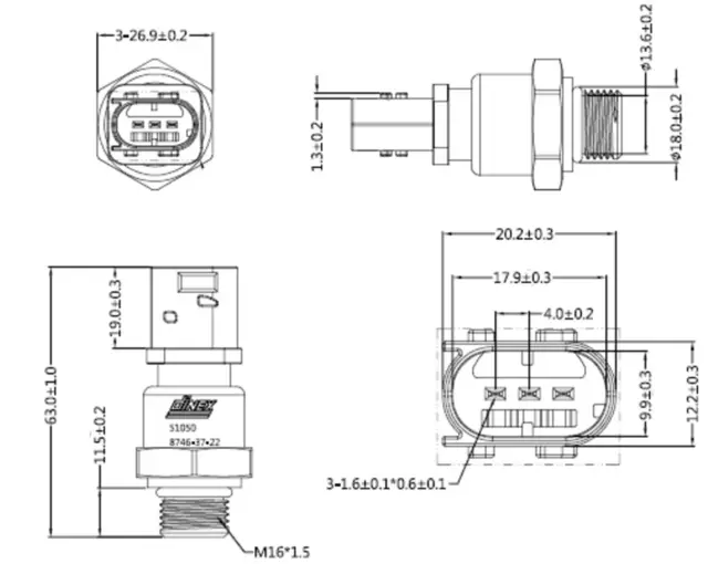 Trykksensor Mercedes Dinex 
