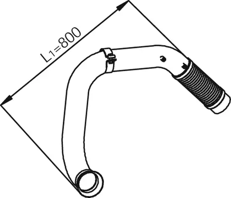 Exhaust Pipe w. Flex, D2S for Mercedes DINEX 
