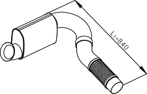 Exhaust Pipe w. Bellow for Mercedes DINEX 