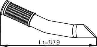 Exhaust Pipe w. Flex, D2S+ for Mercedes DINEX 