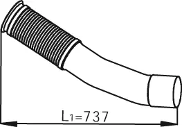 Exhaust Pipe w. Flex, D2S+ for Mercedes DINEX 