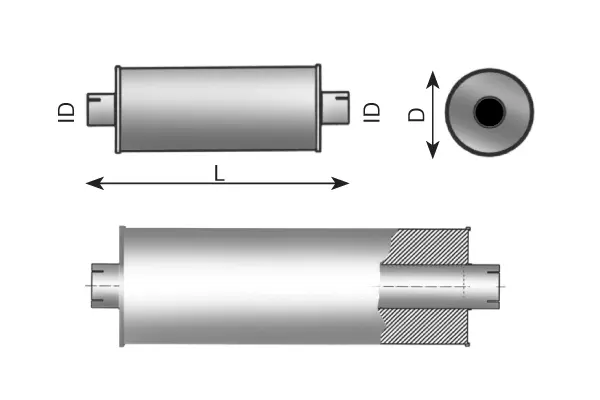 Middle Silencer, universal UNIVERSAL 