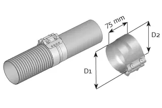 Flexiklemme 127/131mm 5" Univ. INOX UNIVERSAL