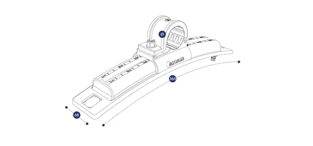 Skjermfeste 360mm Ø42 med Åpning Domar 