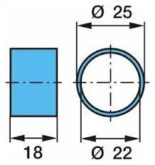 Hylse  tvillinghjul 25X22X20 BPW 