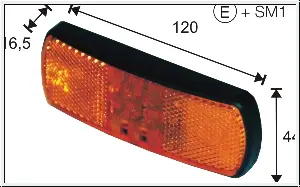 Sidemarkeringslys LED SM1 oransje Monark 