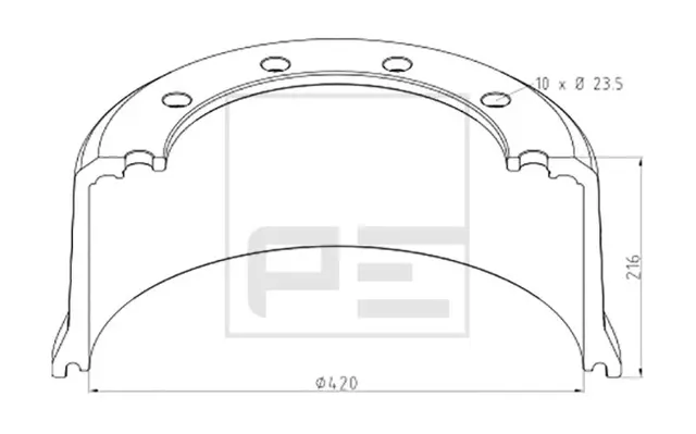 Brake drum 4218F Krone 