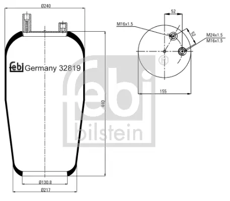 Rubber Strip, exhaust system FORD 