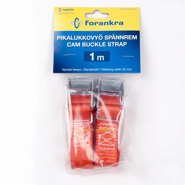 Hurtigsurring 25mm 1m  2 st / ÅF-pack Brudd: 250kg (rett trekk)  Farge: rød  L 