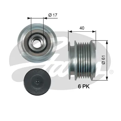 OAP OAP7013 OVERRUNNING ALT.PULLEY Gates 