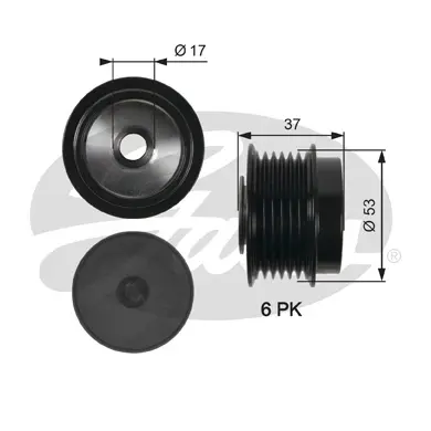 OAP OAP7015 OVERRUNNING ALT.PULLEY Gates 