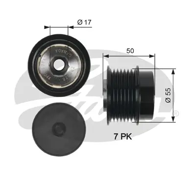 OAP OAP7017 OVERRUNNING ALT.PULLEY Gates 