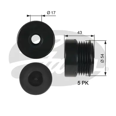 OAP OAP7031 OVERRUNNING ALT.PULLEY Gates 