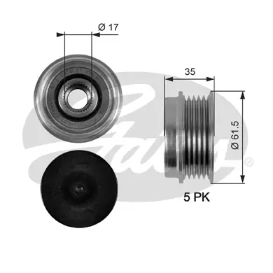 OAP OAP7033 OVERRUNNING ALT.PULLEY Gates 
