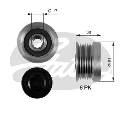 OAP OAP7036 OVERRUNNING ALT.PULLEY Gates 