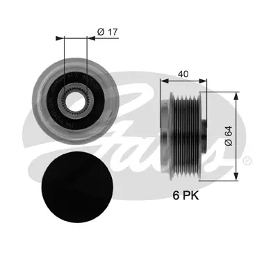 OAP OAP7037 OVERRUNNING ALT.PULLEY Gates 
